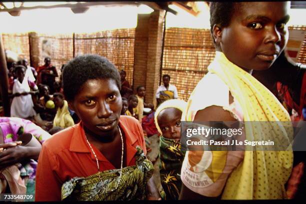 Mothers and their children in Nyacyonga refugee camp.