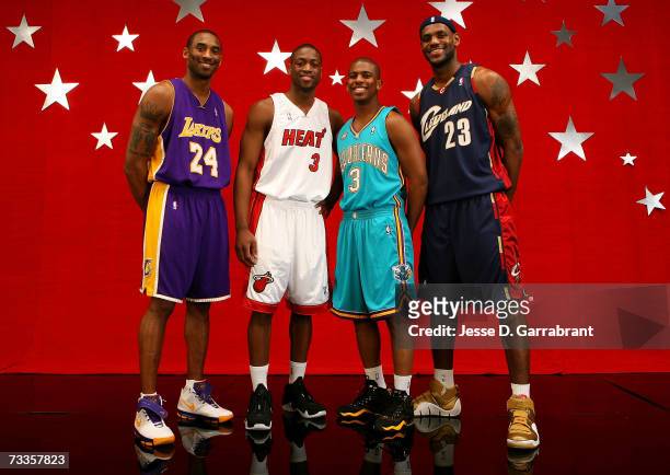 Kobe Bryant of the Los Angeles Lakers, Dwyane Wade of the Miami Heat, Chris Paul of the New Orleans/Oklahoma City Hornets and LeBron James of the...
