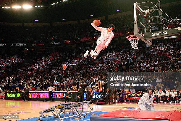 The Flying Elvises" perform for the crowd before the start of the Haier Shooting Stars Competition during NBA All-Star Weekend on February 17, 2007...