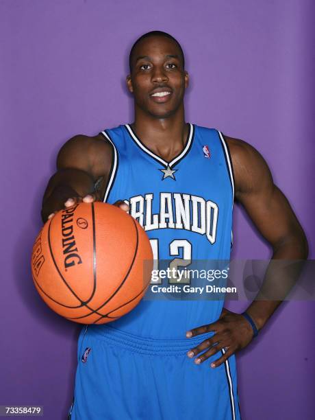 Dwight Howard poses for a portrait at All-Star Saturday night as part NBA All-Star Weekend on February 17, 2007 at the Thomas & Mack Center in Las...