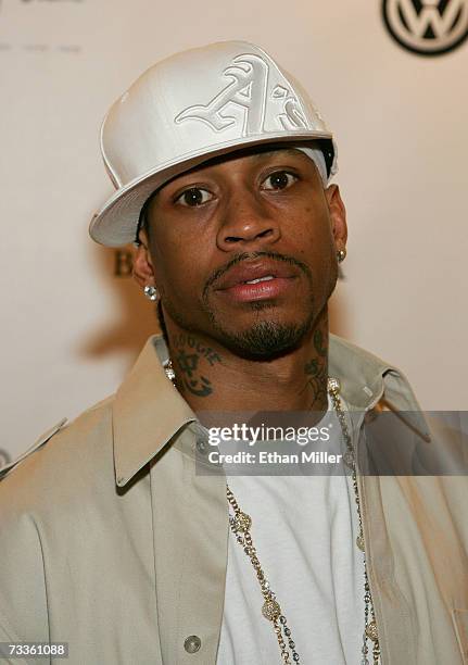 Denver Nugget's Allen Iverson arrives at the 2007 NBPA All-Star Gala presented by Budweiser Select at the Mandalay Bay Events Center on February 17,...