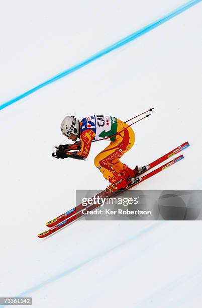 Francois Bourque of Canada competes during the Nations Team Event on day sixteen of the FIS World Ski Championships on February 18, 2007 in Are,...