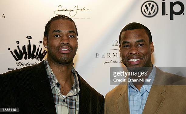 S Jason Collins and Jared Collins arrive at the 2007 NBPA All-Star Gala presented by Budweiser Select at the Mandalay Bay Events Center on February...