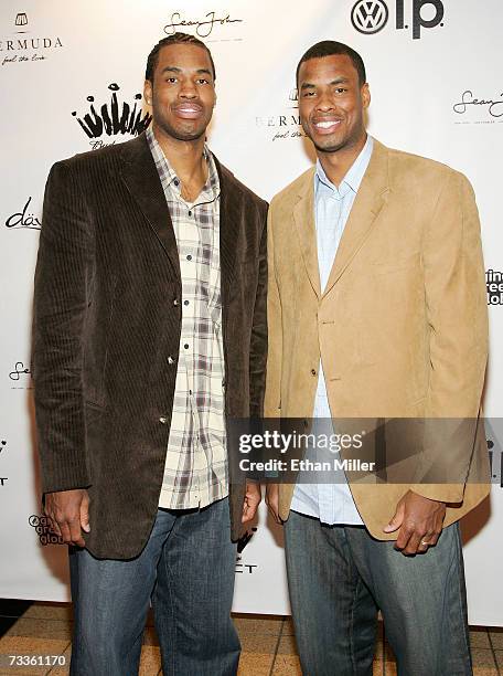 S Jason Collins and Jared Collins arrive at the 2007 NBPA All-Star Gala presented by Budweiser Select at the Mandalay Bay Events Center on February...