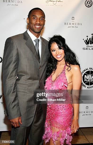 Athlete Kobe Bryant and wife Vanessa arrive at the 2007 NBPA All-Star Gala presented by Budweiser Select at the Mandalay Bay Events Center on...