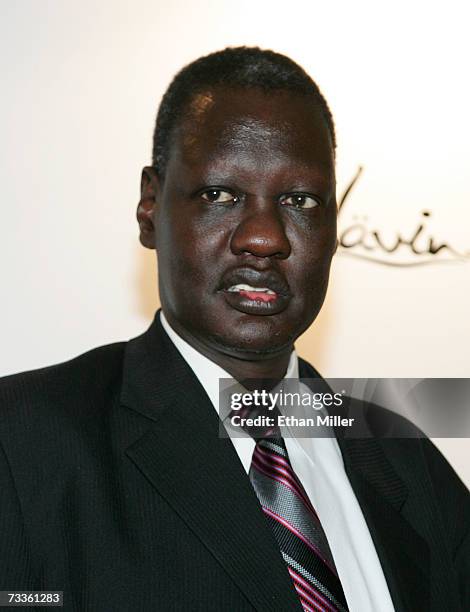 Manute Bol arrives at the 2007 NBPA All-Star Gala presented by Budweiser Select at the Mandalay Bay Events Center on February 17, 2007 in Las Vegas,...