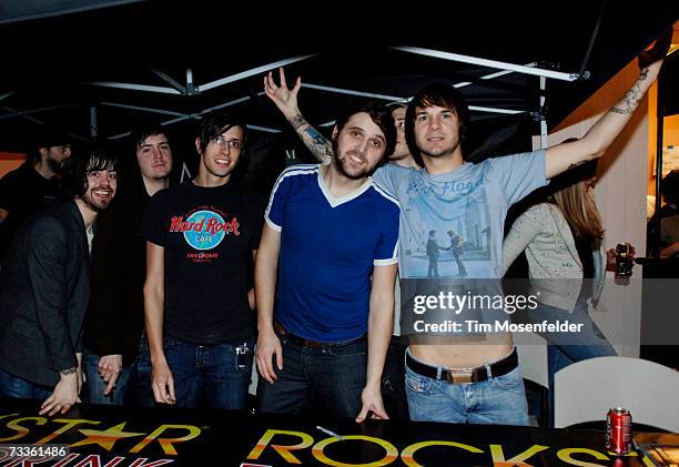 Chiodos band members Derrick Frost, Jason Hale, Matt Goddard, Bradley Bell, Pat McManaman, and Craig Owens, attend the "Taste of Chaos Tour 2007" to...