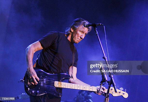 British musician Roger Waters performs on stage during a concert in Mumbai, 18 February 2007. Waters, co-founder and principal songwriter of the...