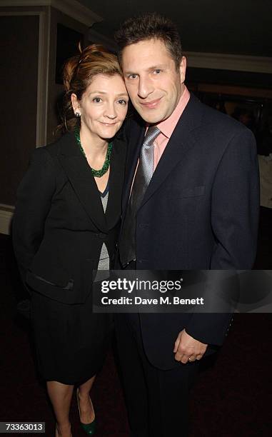 Patrick Marber and guest attend the Laurence Olivier Awards reception held at the Grosvenor House on February 18, 2007 in London, England.