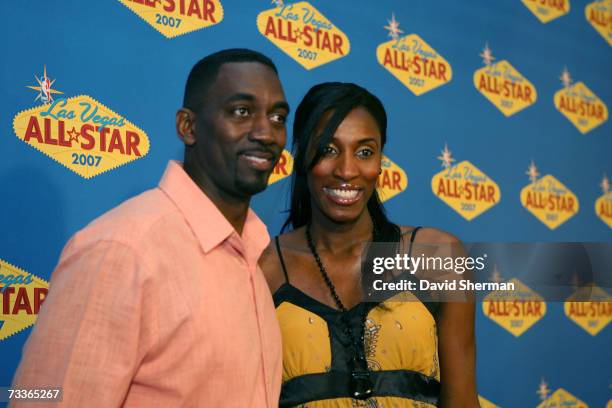 Player Lisa Leslie and her husband Michael Lockwood arrives at the 2007 NBA All-Star Game on February 18, 2007 at the Thomas & Mack Center in Las...