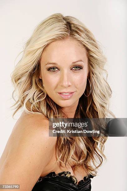 Personality and former Big Brother contestant Bree Amer poses for a portrait at Baltronics Studio on February 19, 2007 in Melbourne, Australia.