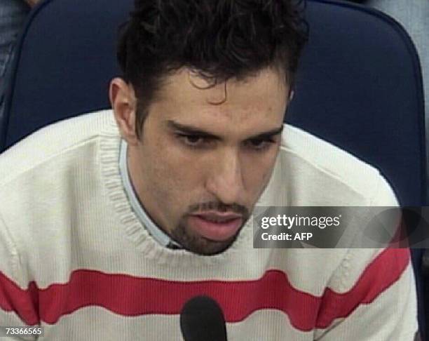 Jamal Zougam, one of the accused in the 2004 Madrid train bombings speaks in court, 19 February 2007 in Madrid. "I condemn unreservedly these...