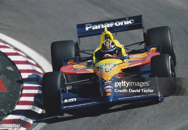 Robby Gordon of the United States drives the Team Gordon Swift 010c Toyota during practice for the Championship Auto Racing Teams 1999 FedEx...