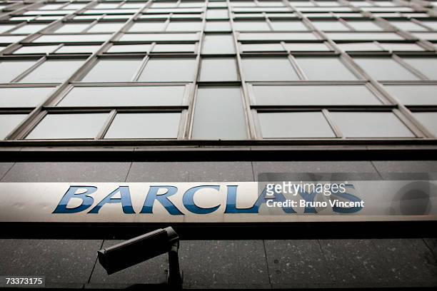 Detail view of a branch of Barclays bank on February 20, 2007 in London. Barclays have today announced record profits, up 35% on last year.