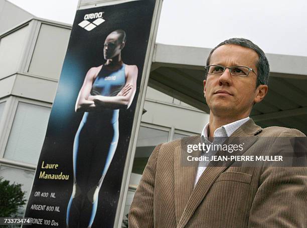 Le directeur general d'Arena TDP Nicolas Preault pose le 20 fevrier 2007 a Libourne, dont la direction de l'usine de maillots de bain Arena a annonce...