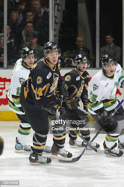 Chris Stewart of the Kingston Frontenacs skates against the London Knights at the John Labatt Centre on February 17, 2007 in London, Ontario, Canada.