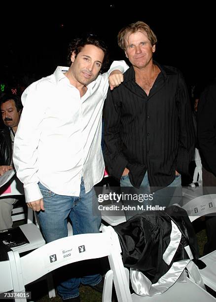 Jonathan Baker and Nels Van Patten attend Fight Night at the Playboy Mansion on February 16, 2007 in Holmby Hills, California.