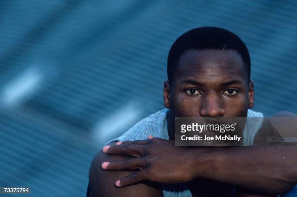 Vincent Edward "Bo" Jackson poses for a photo at sunset on a summer evening, August 1984, in Aurburn, Alabama. Jackson, an American multi-sport...