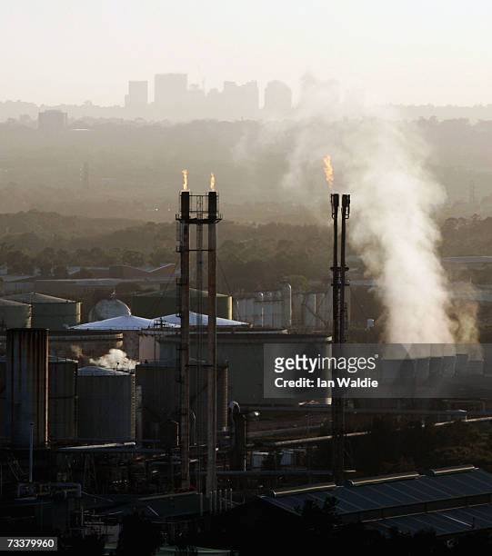 The Shell Oil terminal in Parramatta is seen February 20, 2007 in Sydney, Australia. A report by the Intergovernmental Panel on Climate Change has...