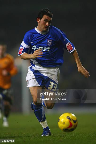 Gary Roberts of Ipswich in action during the Coca-Cola Championship Match between Ipswich Town and Wolverhampton Wanderers at Portman Road on...