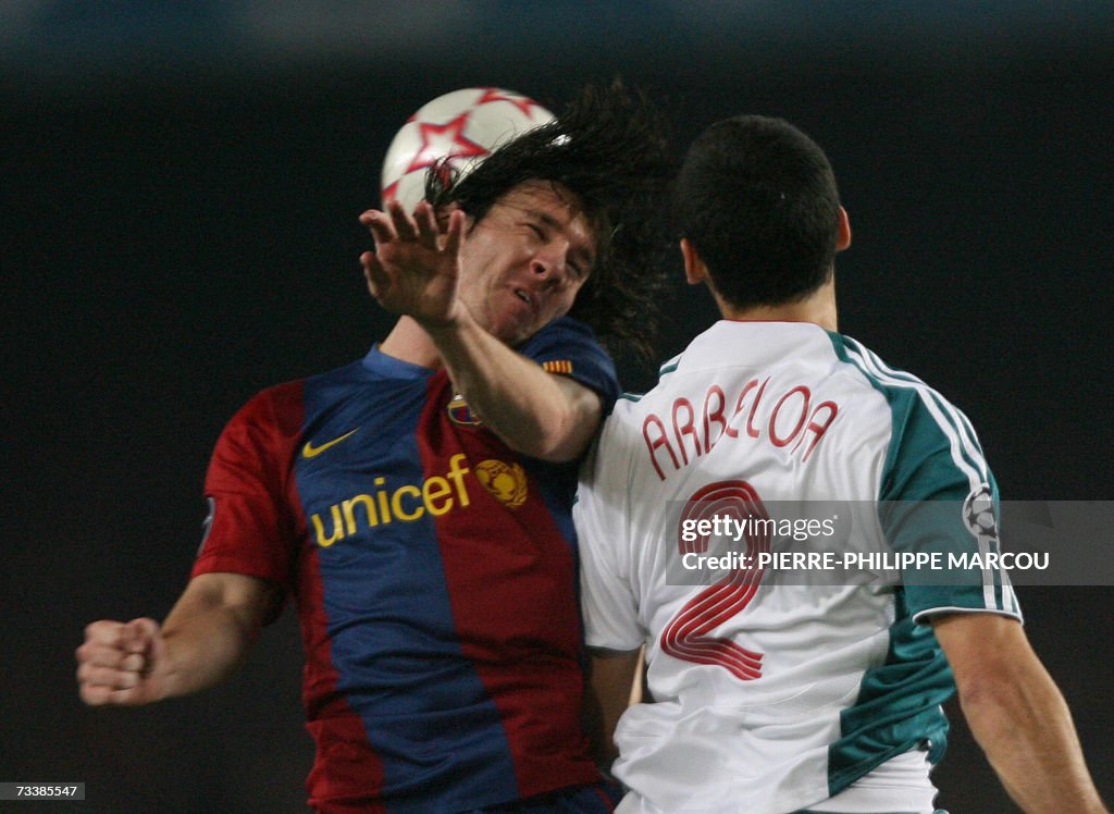 Barcelona's Argentinian forward Lionel M...