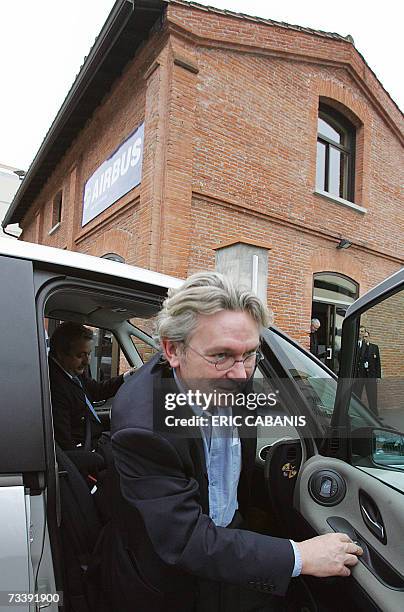 French trade-union FO leader Jean-Claude Mailly arrives for general assembly with European aircraft manufacturer Airbus' workers, 22 February 2007 at...