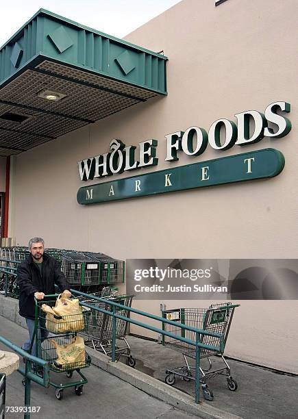 Customer leaves a Whole Foods Market February 22, 2007 in San Francisco, California. Whole Foods Market Inc. Announced that it plans to purchase Wild...