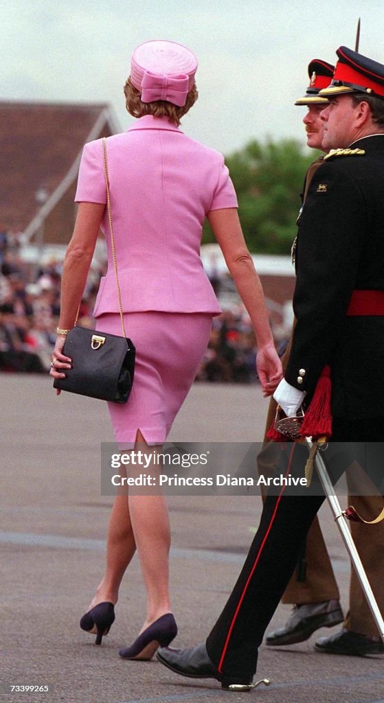 Princess Diana on a visit to the Queen's and Royal Hampshire Regiment ...