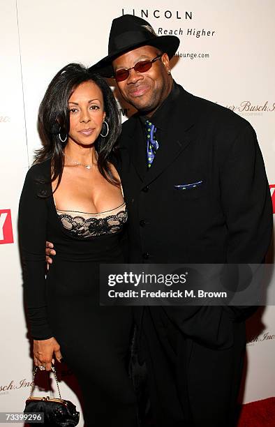 Producer Jimmy Jam and his wife Lisa Padilla arrive to the Ebony Pre-Oscar celebration at Jim Henson Studios on February 22, 2007 in Los Angeles,...