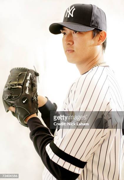 Chien-Ming Wang of the Yankees poses for a portrait during the New York Yankees Photo Day at Legends Field on February 23, 2007 in Tampa, Florida.