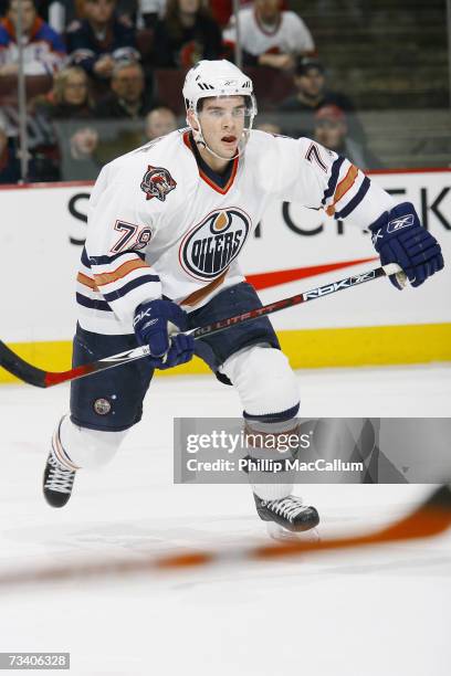 Marc-Antoine Pouliot of the Edmonton Oilers skates against the Ottawa Senators on February 20, 2007 at Scotiabank Place in Ottawa, Ontario, Canada....