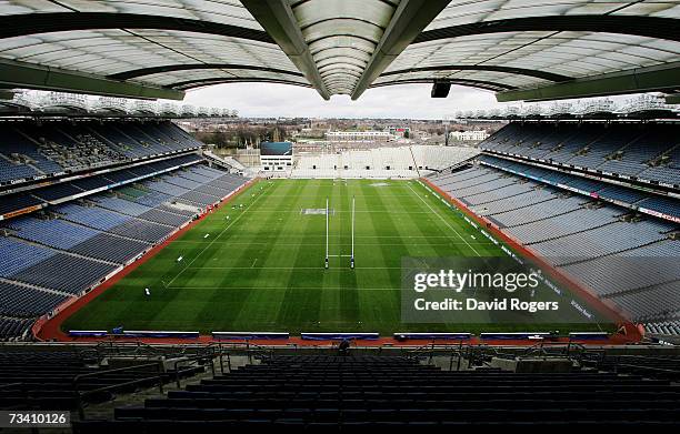 General view of the stadium prior to kickoff during the RBS Six Nations Championship match between Ireland and England at Croke Park on February 24,...