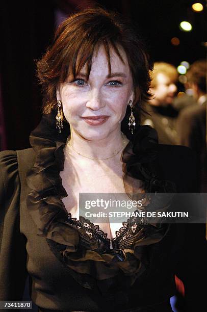 French actress Marlene Jobert arrives to attend the 32nd Nuit des Cesar ceremony, France's top movie awards, during which she will be awarded by a...