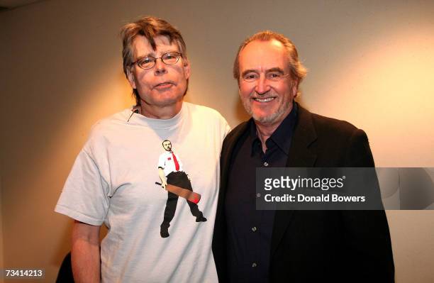 Author Stephen King and director Wes Craven pose at New York Comic Con to promote Mr. Craven's new movie, "The Hills Have Eyes 2" February 24, 2007...