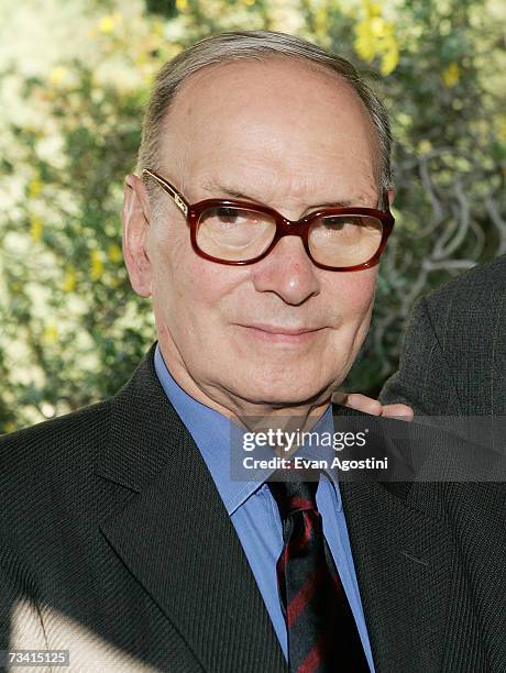 Lifetime Achievement Award honoree Ennio Morricone attends the Society of Composers & Lyricists annual champagne reception at a private residence on...