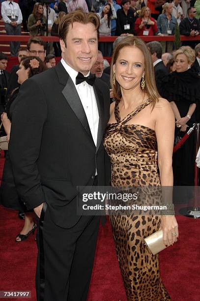 Actor John Travolta and actress Kelly Preston attend the 79th Annual Academy Awards held at the Kodak Theatre on February 25, 2007 in Hollywood,...