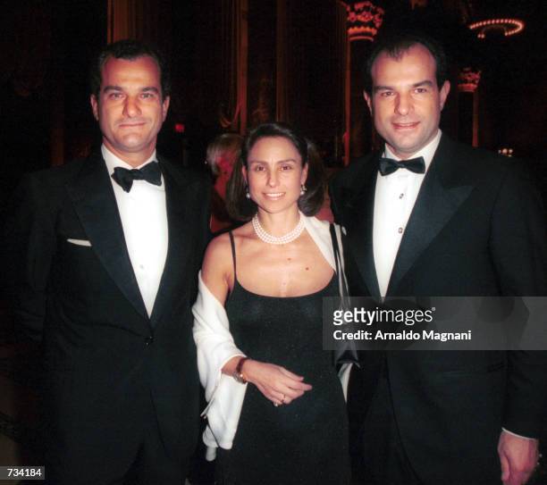 Massimo Ferragamo, President of Salvatore Ferragamo USA, his wife Chiara and Leonardo Ferragamo attend November 7, 2000 American-Italian Cancer...