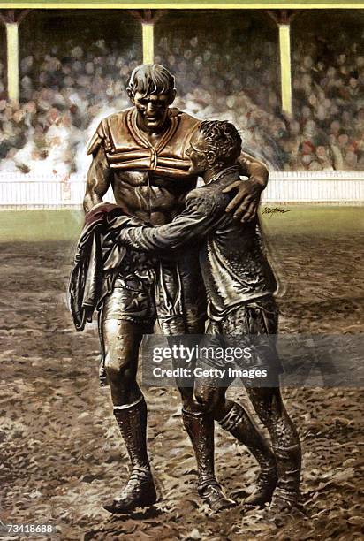 Photo illustration is seen off Norm Provan and Arthur Summons after the 1963 NSW Rugby League Premiership Grand Final on May 7, 2002 in Sydney,...