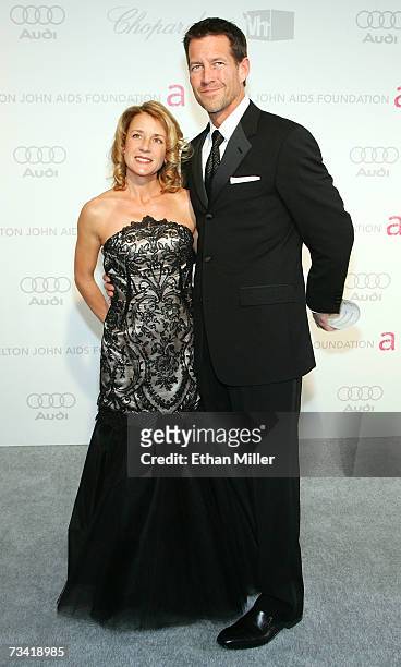 Actor James Denton and wife Erin O'Brien Denton arrive at the 15th Annual Elton John AIDS Foundation Academy Awards viewing party held at the Pacific...