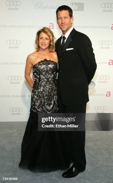 Actor James Denton and wife Erin O'Brien Denton arrive at the 15th Annual Elton John AIDS Foundation Academy Awards viewing party held at the Pacific...