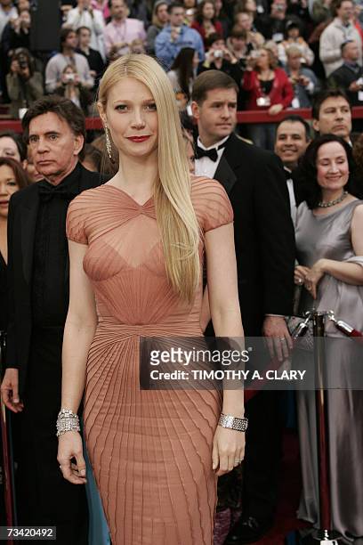 Hollywood, UNITED STATES: Academy Award winner Gwyneth Paltrow arrives at the 79th Academy Awards in Hollywood, California, 25 February 2007. AFP...