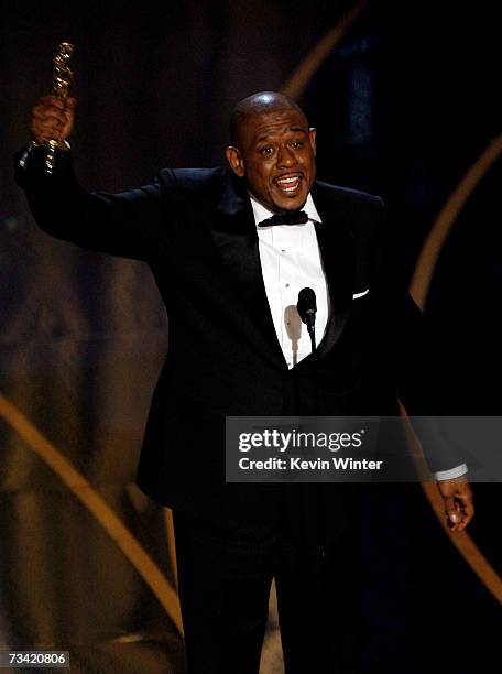 Actor Forest Whitaker accepts the award for Best Leading Actor during the 79th Annual Academy Awards at the Kodak Theatre on February 25, 2007 in...