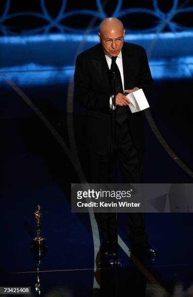 Actor Alan Arkin accepts the award for Best Supporting Actor during the 79th Annual Academy Awards at the Kodak Theatre on February 25, 2007 in...