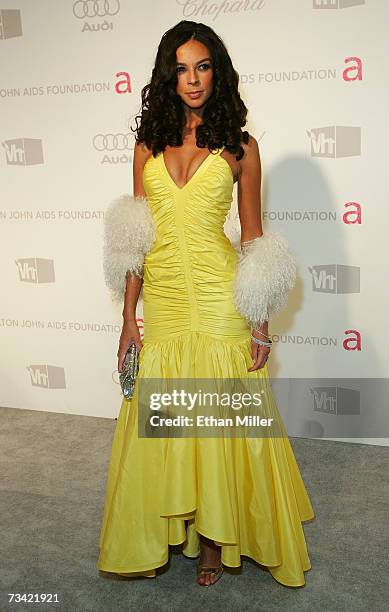 Television personality Terri Seymour arrives at the 15th Annual Elton John AIDS Foundation Academy Awards viewing party held at the Pacific Design...