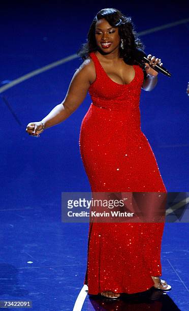 Jennifer Hudson performs Best Original Song nominee ?Love You I Do? from "Dreamgirls" during the 79th Annual Academy Awards at the Kodak Theatre on...