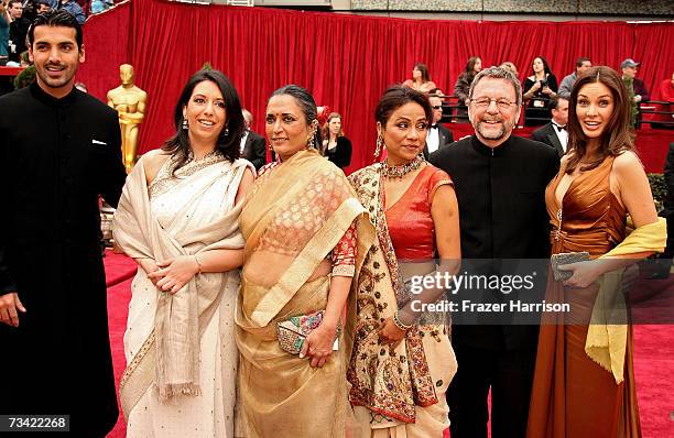 Actor John Abraham, actress/director Deepa Mehta , actress Seema Biswas, and producer David Hamilton and actress Lisa Ray of Foreign Language Film...