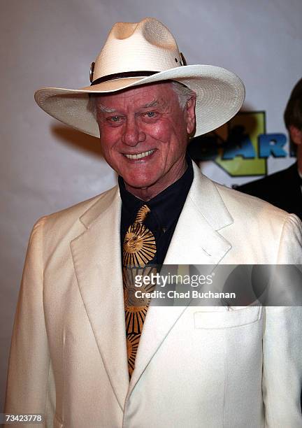 Actor Larry Hagman attends the 17th Annual Night Of 100 Stars Oscar Gala held at the Beverly Hills Hotel on February 25, 2007 in Beverly Hills,...