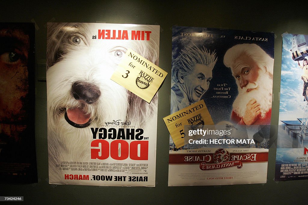 Posters of nominated movies are in displ...