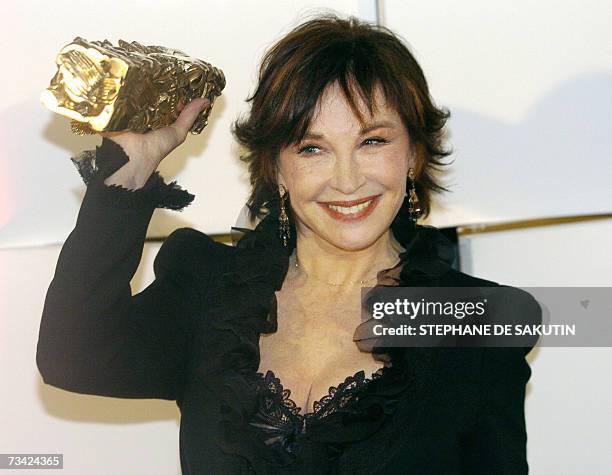 French actress Marlene Jobert poses with her cesar of honnor during the 32nd Nuit des Cesar ceremony, France's top movie awards, 24 February 2007 in...