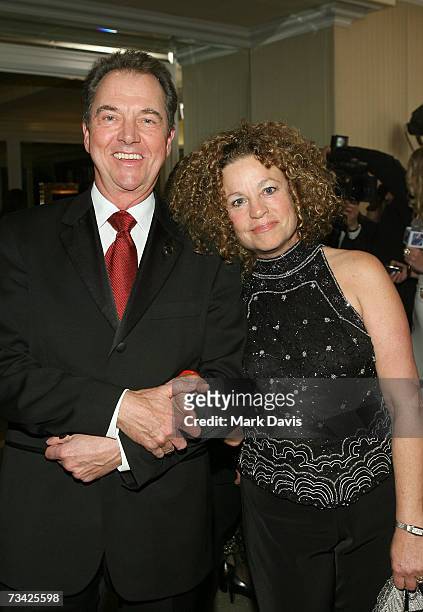 Actor Greg Itzin and guest arrive at the 17th Annual Night Of 100 Stars Oscar Gala held at the Beverly Hills Hotel on February 25, 2007 in Beverly...